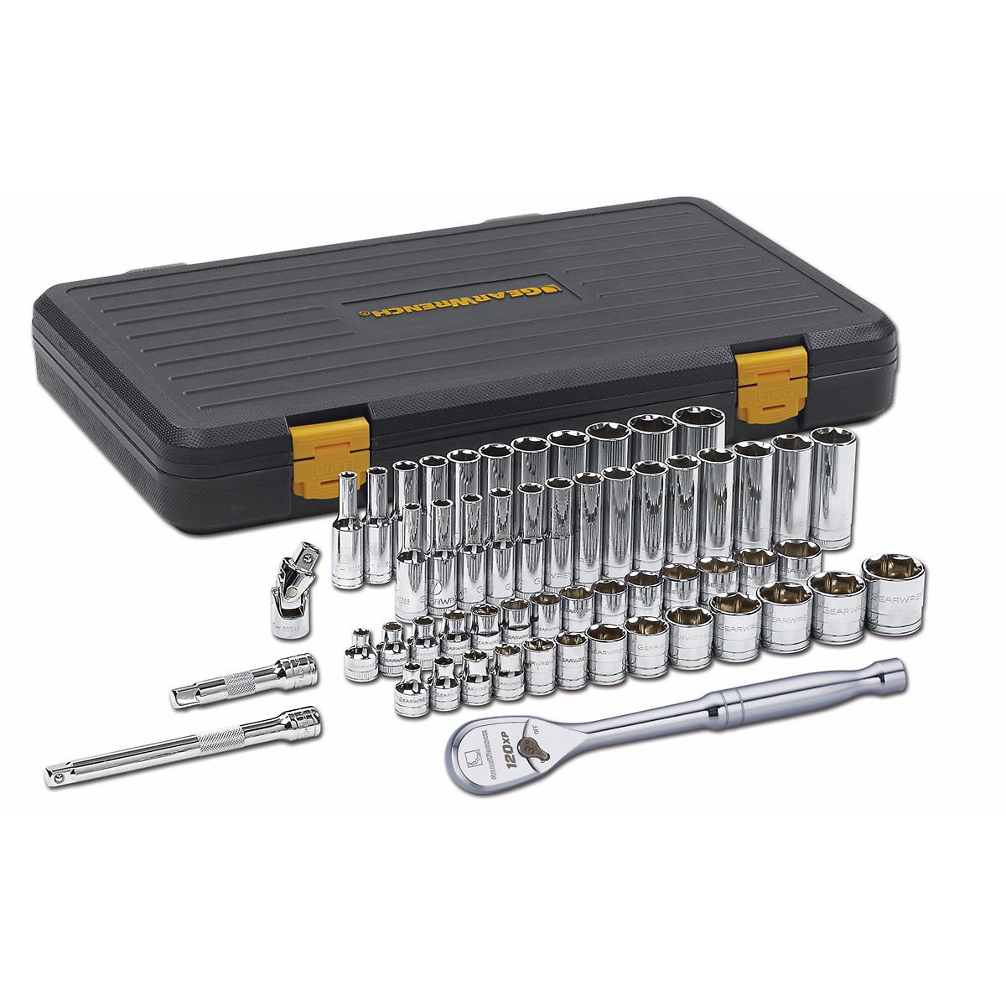 GearWrench Mechanics Tool Set — 56-Pc., 3/8in. Drive, 6-Point, SAE/Metric, Model# KDT80550P